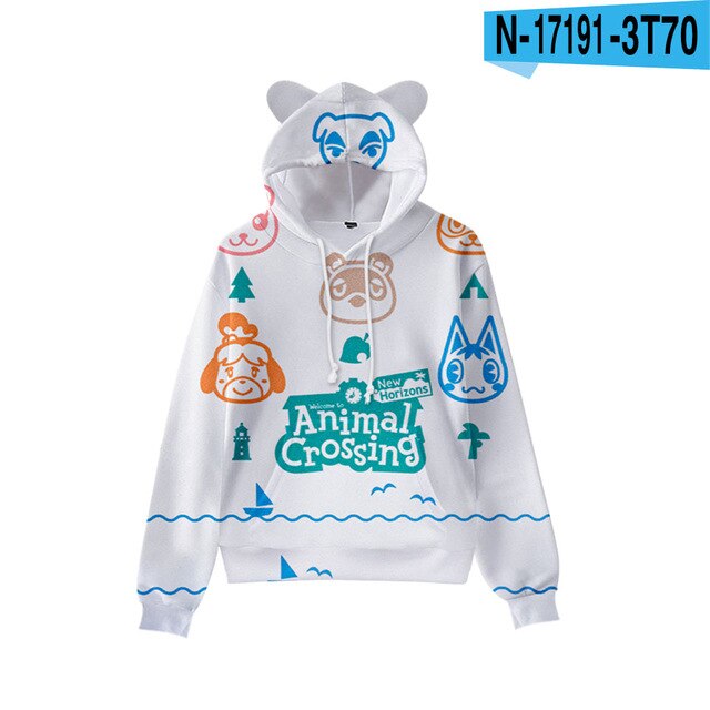 Animal Tom Nook Hoodie Long Sleeve Hooded Sweater 3D Pullover Sweatshirt for Boys Girls Teen