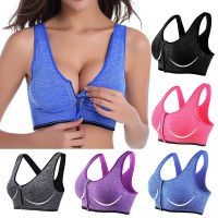 Front Zipper Women Sports Bras,Breathable Wirefree Padded Push Up Sports Top,Fitness Gym Yoga Workout Bra Sports Bra Top