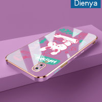 เคส Dienya สำหรับ Vivo เคส Y81i Y81 Y93s Y71i Y83ลายการ์ตูนน่ารักดีโชคดีลวดลายใหม่กรอบชุบสี่เหลี่ยมนิ่มซิลิกาเจลกันกระแทกเคสมือถือฝาครอบป้องกันเลนส์กล้องถ่ายรูปรวมทุกอย่าง