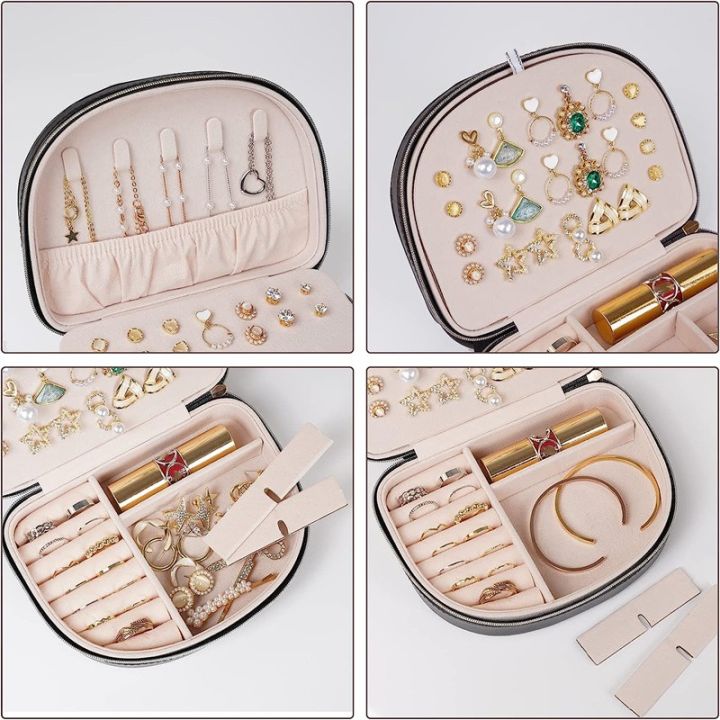 pu-leather-jewelry-storage-earring-holder-travel-jewelry-box-seashell-shaped-jewelry-case-jewelry-organizer