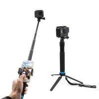 TELESIN 6-in-1 Aluminum Alloy Handheld Extendable Monopod Selfie Stick with 3-Way Mini Tripod &amp; Tripod Mount &amp; Phone Clip for Apple, Android Smartphones and Gopro Max/Hero 8/7/6/5/4/3/3+/2/1