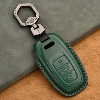 ☋ Leather Car Remote Smart Key Cover Shell Fob Case for Audi A1 A3 A4 A5 A6 A7 A8 Quattro Q3 Q5 Q7 2009-2011 2012 2013 2014 2015