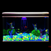 LQ 100ชิ้น/ถุงสีผสมกลางแจ้งส่องสว่างหินเรืองแสงในสวนมืดกรวด Fish TANK Decoration Pebble Rocks Aquarium Decor