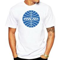 เสื้อยืด PAN AM-PAN AM Airline เสื้อยืดคอกลมแขนลำลองขาสั้นพิมพ์ลายแฟชั่น100% เสื้อใหม่ฤดูร้อนคอกลมขายส่งราคาถูกเสื้อยืดตลก