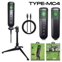 TYPE MC4 Microphone Condenser 48kHz 16bit ไมค์โครสำหรับ Streamer ไลฟ์สด อัดเสียง (รับประกัน 2 ปี)