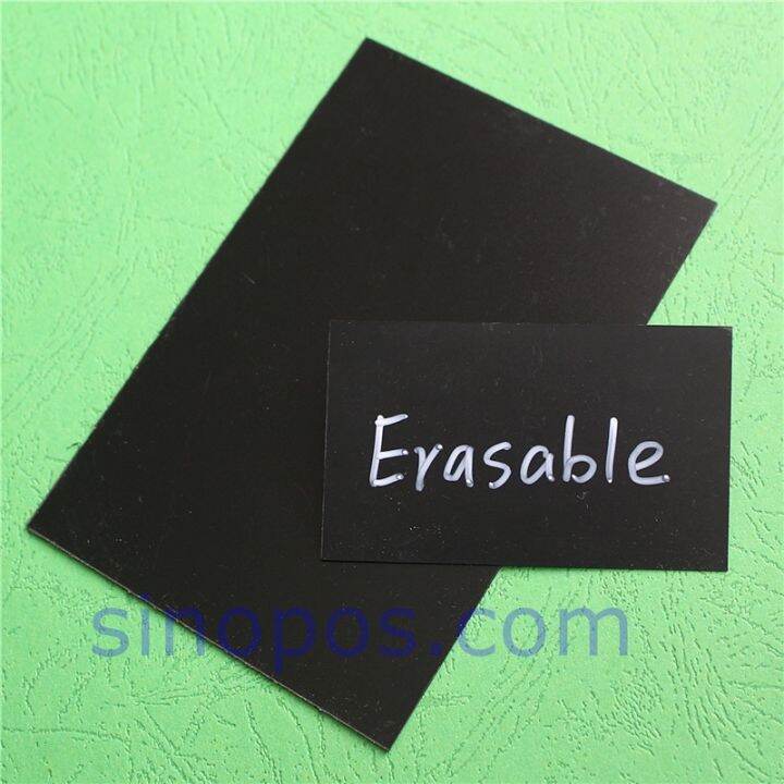 mini-black-board-erasable-blank-pvc-chalk-card-bakery-cafe-chalkboard-price-tag-sign-heavy-plastic-panels-label-ticket-reusable