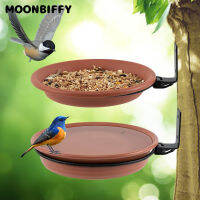 2pcs Deck Bird Feeders Bath Tray Removable Adjustable Wall-mounted Large Capacity Outdoor Pajaros Bird Feeders Seed Water Bowl