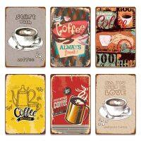 Retro Coffee Shop Metal Tin Sign Painting For Wall Decoration-ห้องนั่งเล่นไร้กรอบและของตกแต่งบ้าน