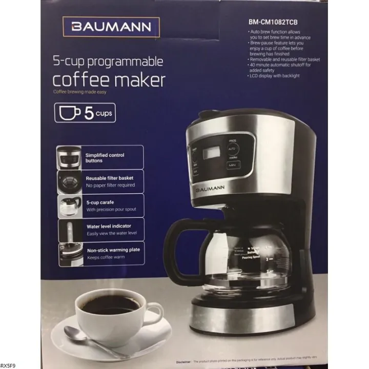 Baumann Coffee Maker 5 Cup Programmable 