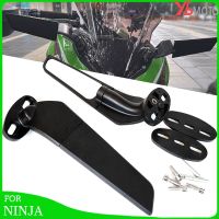 Motorcycle Modified Rearview Mirrors Adjustable Rotating Side Mirror for Kawasaki ZX6R ZX10R ZX12R Ninja 250 300 400 650 H2 H4