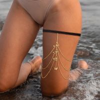 Womens Leg Chain Exaggerated Sexy Lace Elastic Rope Butterfly Spider Beetle Animal Leg Chain Bikinis Summer Thigh Chain