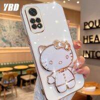 YBDมีเคสโทรศัพท์กระจกสำหรับ Xiaomi Redmi Note 11S 4G Note 11 4G เคส3Dแมวน่ารักพับได้เคสซิลิโคนแบบนิ่มยึดภาพสามมิติ