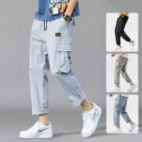 ▧✢ ✦MOLLGE✦ Summer Korean Fashion Breathable Pants Men Multi Pocket Cargo Pants Jogging Pants Sports seluar slack lelaki Pants