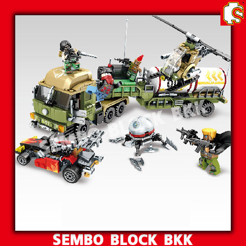 ชุดตัวต่อ-sembo-block-รถทหารป้องกันรถขนน้ำมัน-sd11713-จำนวน-539-ชิ้น