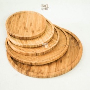 Khay gỗ tre hình tròn - Khay tre đựng thức ăn - Khay tre tự nhiên