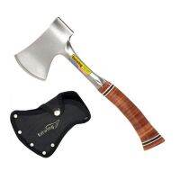 ขวานพร้อมปลอก ด้ามจับหนังแท้ Estwing Sportsman Heavy Duty Axe - Made in U.S.A. - 12 or 14 Camping Hatchet with Forged in One Piece Steel Construction ของแท้ 100% Authentic Great for Camping Hiking Outdoors