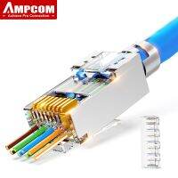 AMPCOM ตัวเชื่อมต่อ RJ45 CAT7ปลั๊กอีเทอร์เน็ตสำหรับ CAT 7เครือข่ายที่มั่นคงหรือมีแถบโหลด1.5มม.