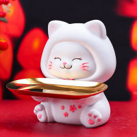 Creative Dudu Cat Tray Storage Large Ornaments Home Living Room Decoration Hallway Key Storage Decoration Housewarming Gift