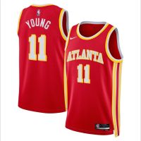 เสื้อผ้าบอลที่นิยมมากที่สุด เสื้อบาสเกตบอล NBA เกรดดีที่สุด ดาวดัง Trae Young ทีม Atlanta Hawks Swingman Jersey 2022-23 Icon uniform รับประกันคุณภาพ