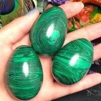 1Pcs ธรรมชาติ Malachite คริสตัลไข่นกยูงหินนวด Yoni ไข่คริสตัลหินตกแต่งบ้าน