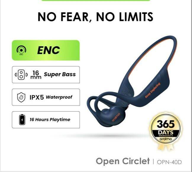 Oraimo Bluetooth Headset Opencirclet V50 Wireless Waterproof Opn 40d