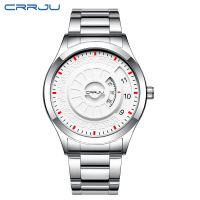 CRRJU Casual Fashion Sport Watch Mens Luxury Stainless Steel Strap Quartz Wrist watches Male Clock relogio masculino