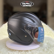 Nón bảo hiểm 3 4 đầu có kính GRO ST23, mũ bảo hiểm trùm đầu sơn màu đơn sắc thumbnail