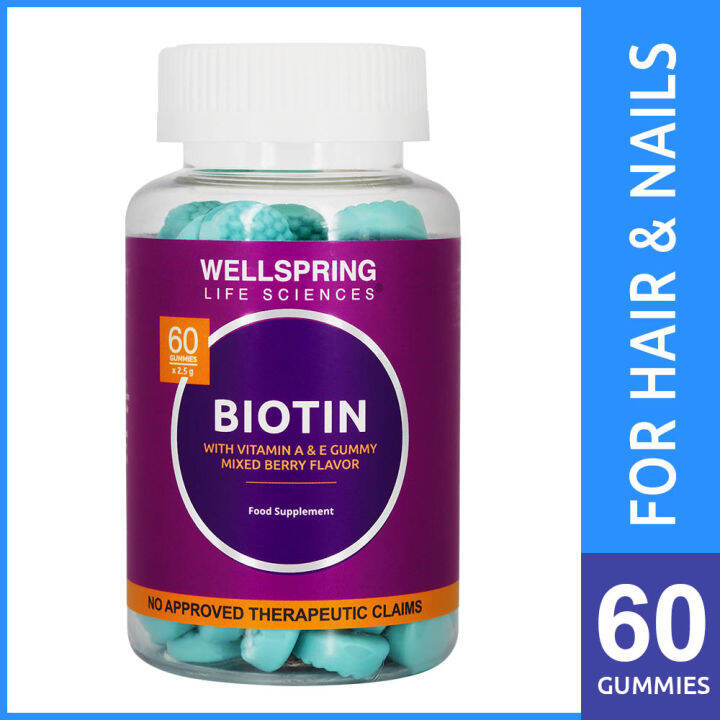 Wellspring Life Sciences Biotin Gummies for Hair Skin Nails Vitamin Gummy Vitamin Gummies For