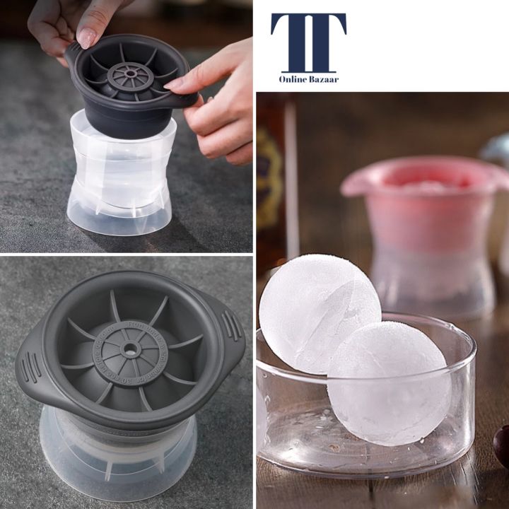 Ice Ball Maker Mold Round Big Spherical Box with Silicone Lid