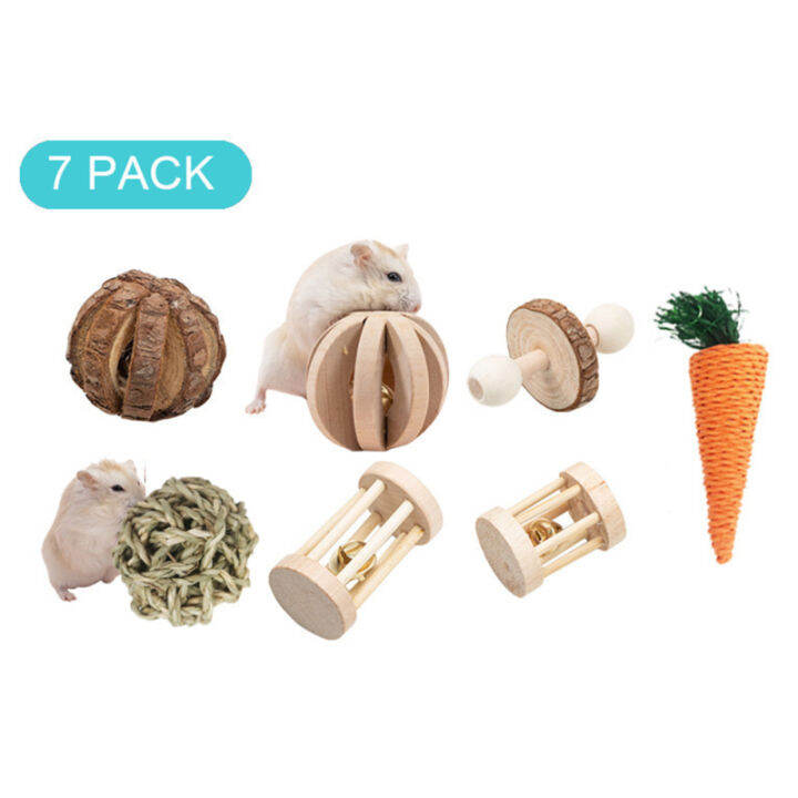 Natural Wooden Hamster Chewing Toys Multiple Combinations Molar Kit