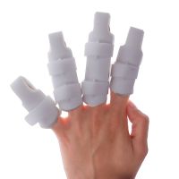 4 Pcs New Finger Splint Two Sided Curved Foam Protector Brace Support With Strap 54100