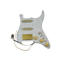 WK-Prewired loaded Pickguard Guitar Pickups Humbucker Pickups Alnico 5 HSS Wiring Harness Push-Pull Single Cut Set For /St