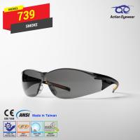 แว่นตานิรภัย แบรนด์ Action Eyewear รุ่น 739 (กันฝ้า 100%) เลนส์ดำ - ฟรีซองใส่แว่น