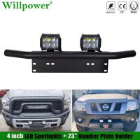 Offroad SUV Car 4" Projector Spotlight LED Pods License Number Plate Holder 4x4 Truck Bumper Driving Fog Light Mount Bracket