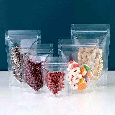 Thickened PET Transparent Zip Lock Plastic Bags Mylar Bag Ziplock Stand Up Food Spice Powder Packaging Pouch