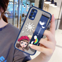 UCUC เคสโทรศัพท์เคสสำหรับOPPO Reno 4กรณีการ์ตูนหมวกแดงเด็กหญิง SกันกระแทกFrostedกลับSoft Edge Fullฝาครอบเลนส์ป้องกันเลนส์Ultra Thin (สายรัดข้อมือ) เคสโทรศัพท์