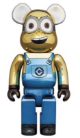 (ของแท้) Bearbrick Minions Dave Chrome 1000% แบร์บริค Bearbrick by Medicom Toy ของใหม่ มือ 1