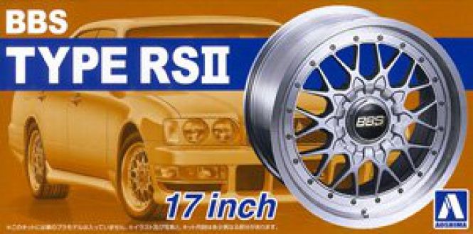 aoshima-124-17-bbs-rs-ดุมล้อกับยาง17นิ้วยางขอบอะไหล่สำหรับ1-24มินิรถรุ่น05240-05241-05243-06117