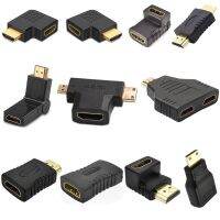 อะแดปเตอร์เชื่อมต่อมินิ/ไมโครเป็นส่วนขยาย HDMI สาย HDMI ที่เข้ากันได้90มุมซ้ายขึ้นลงเต้ารับต่อตัวผู้