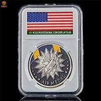 USA Meritorious Achievement In Aerial Flight US Air Forces Silver Plated Military Challenge Commemorative Coin W/PCCB Holder