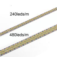 [Qingxin fabrics] แถบไฟ LED 2835 SMD 240LEDs/M 480LEDs/M 5M Leds DC 12V 24V เทปริบบิ้นเชือกไฟ LED แบบโค้งงอได้สว่างสูงแสงอุ่นสีขาวสีขาวเย็น