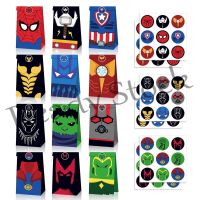【hot sale】 ☊ B41 12pcs Avenger Birthday Party Decor Candy Gift Bag Sticker Snack Paper Bag Cartoon Candy Gift Bag Party Supplies