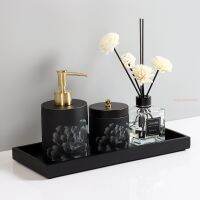 【jw】✐ Moderno Resina Banheiro Higiene Pessoal Set Hotel Dispenser Toothbrush Holder Cotton Swab Box Bandeja Acessórios