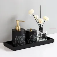 【jw】  Moderno Resina Banheiro Higiene Pessoal Set Hotel Dispenser Toothbrush Holder Cotton Swab Box Bandeja AcessóriosTH