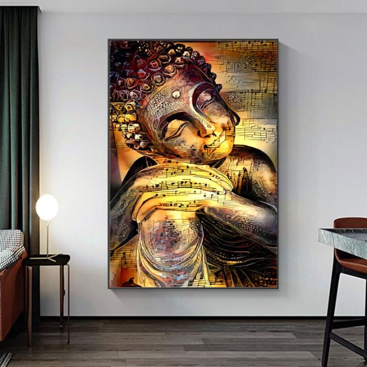 เซนพระพุทธรูปอินเดียพุทธพระภิกษุสงฆ์ผ้าใบพิมพ์จิตรกรรมนามธรรมรูปปั้นผนังศิลปะโปสเตอร์ตกแต่งบ้าน