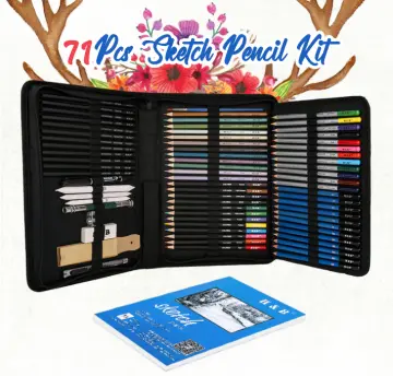 Sunnyglade 145 Piece Deluxe Art Set, Wooden Art Box & Drawing Kit