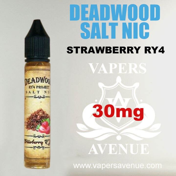 Deadwood Salt Nic Strawberry RY4 30mL 30mg salt nic vape juice