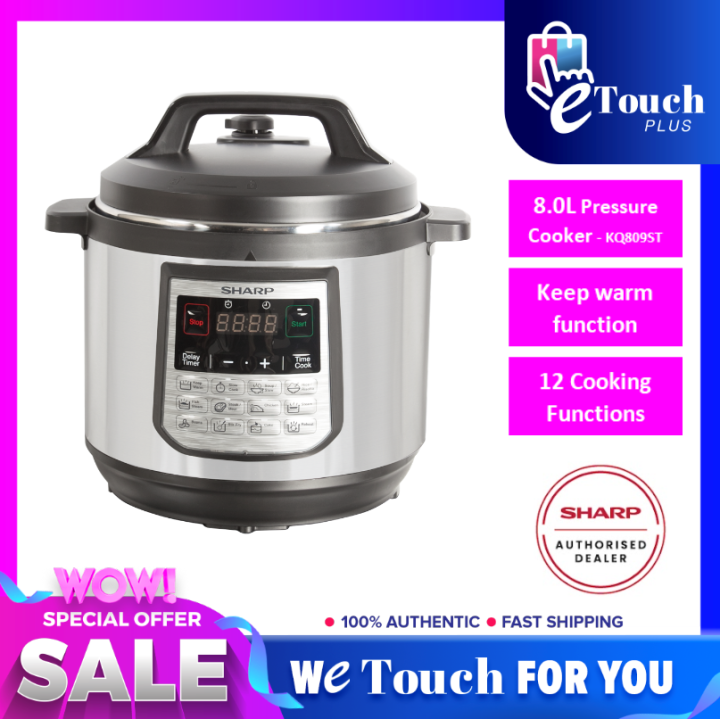 Sharp [kq809st] 8.0L 12 cooking function pressure cooker-2 inner pots ...