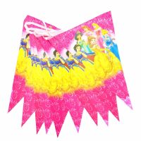 Princess Flag Party Supplies Cartoon Pennant Birthday Decoration Kids Birthday Fiestas Infantiles Decoracion 1pc/set Banners Streamers Confetti