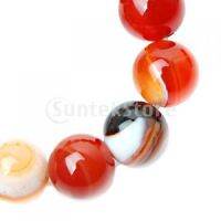 A Strand Fire Round Agate Gemstone Loose Beads 8mm 14 Inch